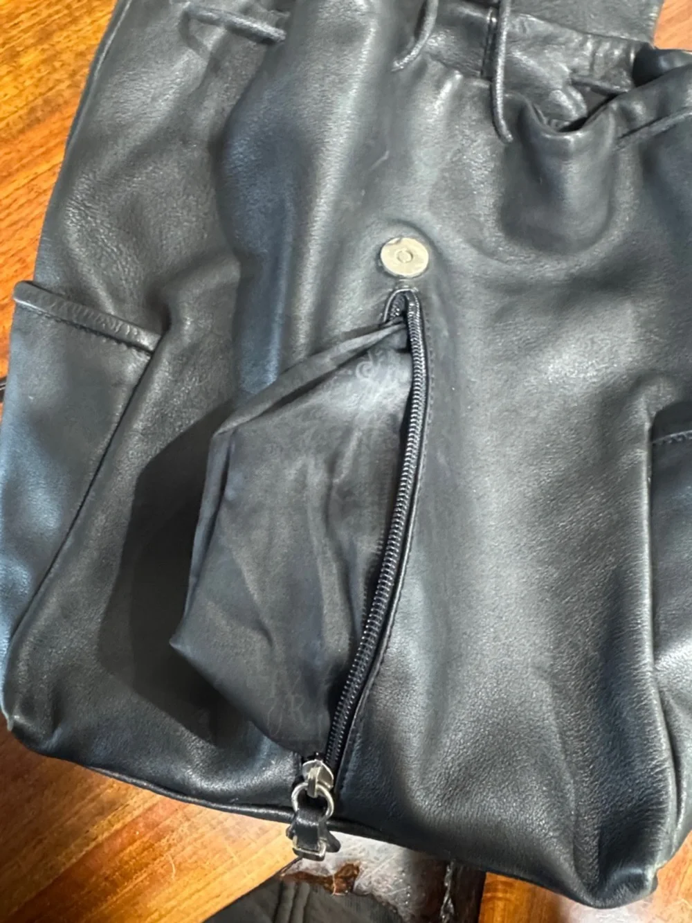 Bruno Rossi Vintage Black Leather Backpack Bag - Made in Italy